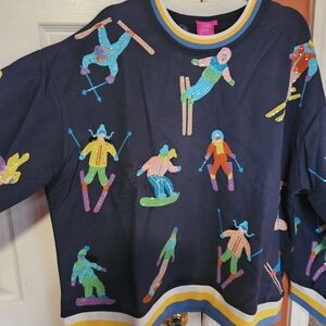 QUEEN OF SPARKLES Navy and Yellow Sweatshirt